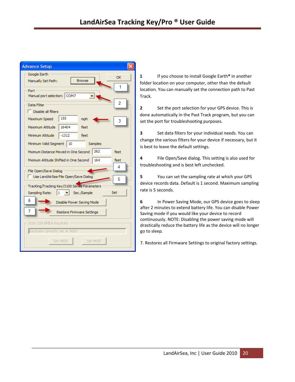 Landairsea tracking key/pro ® user guide | LandAirSea GPS Tracking Key Pro User Guide User Manual | Page 20 / 46