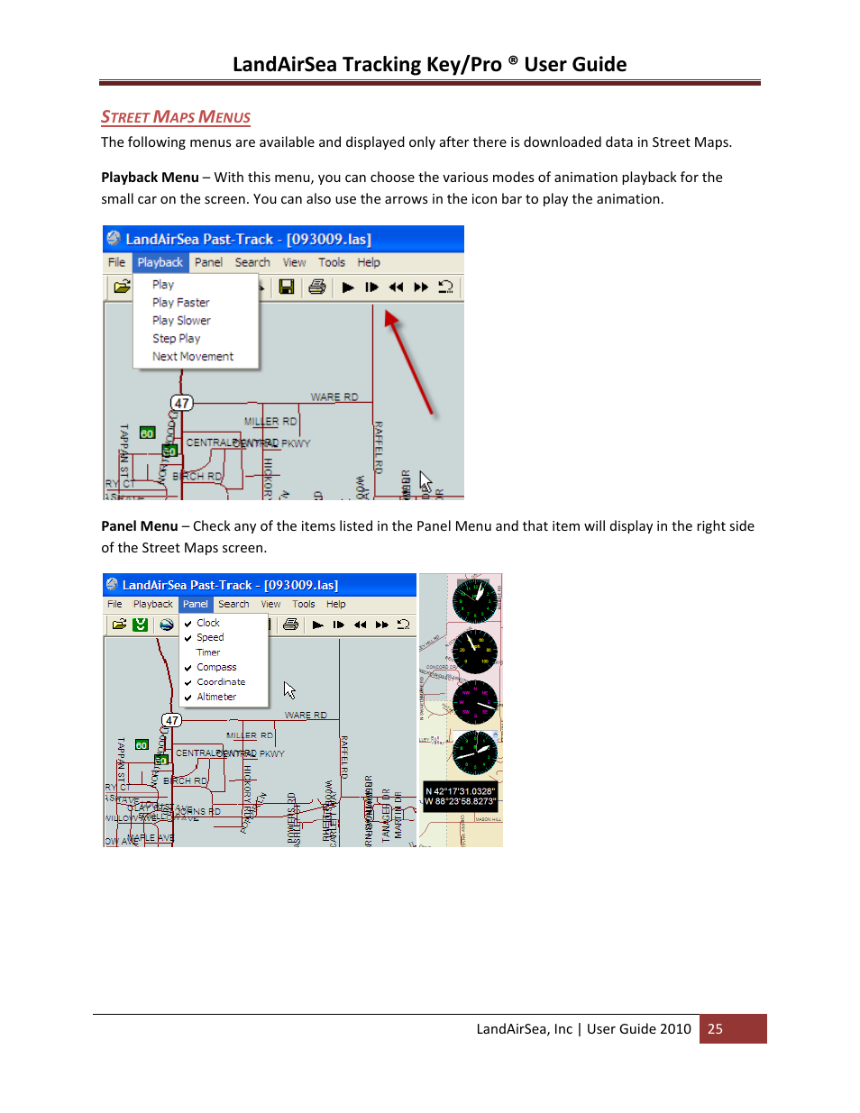 Treet, Enus, Landairsea tracking key/pro ® user guide | LandAirSea GPS Tracking Key Pro User Guide User Manual | Page 25 / 46