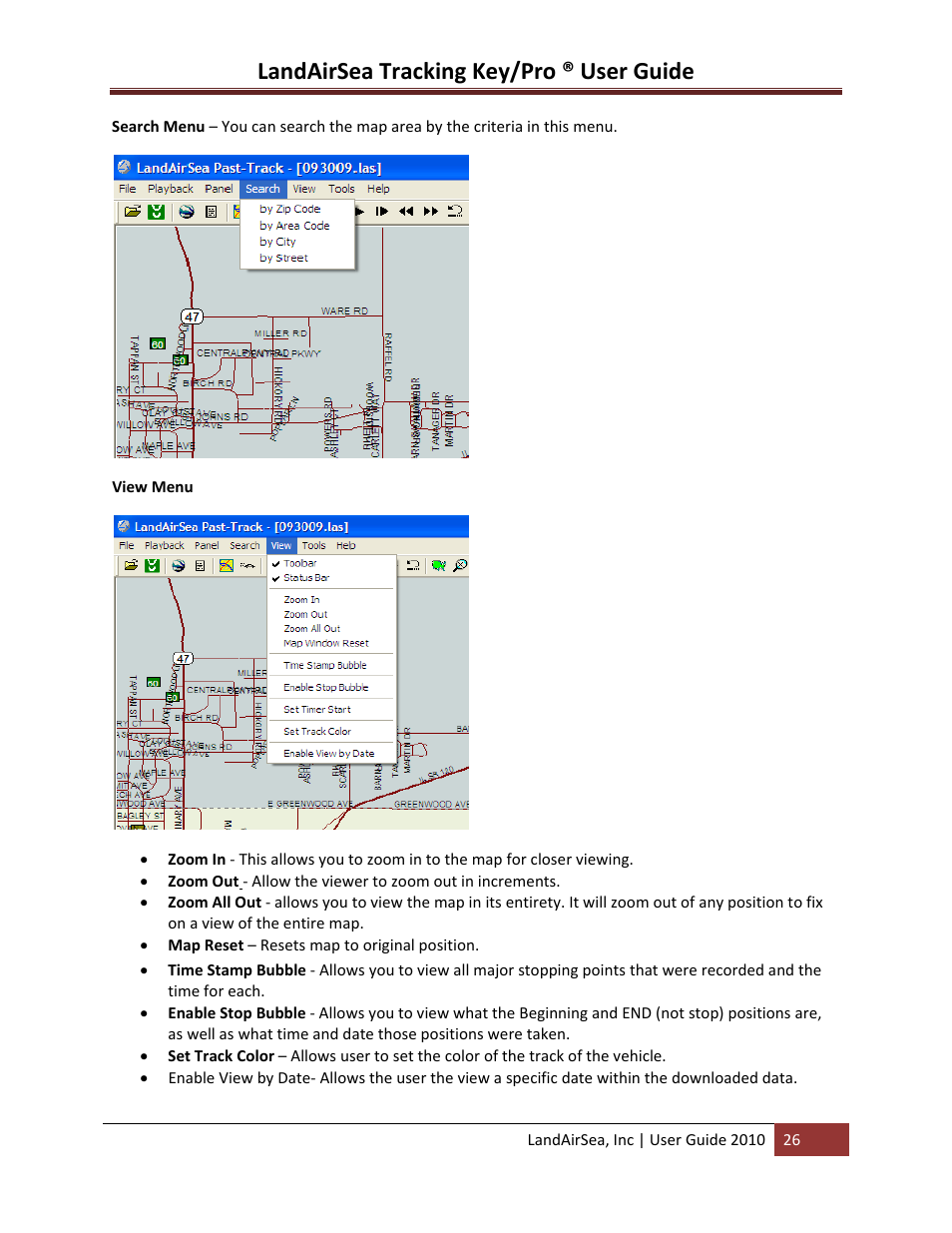 Landairsea tracking key/pro ® user guide | LandAirSea GPS Tracking Key Pro User Guide User Manual | Page 26 / 46