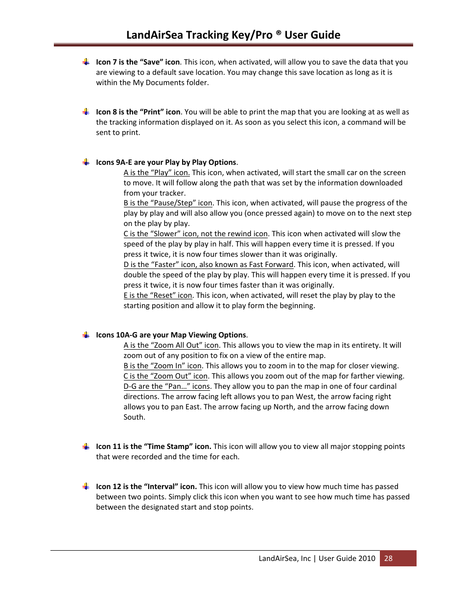 Landairsea tracking key/pro ® user guide | LandAirSea GPS Tracking Key Pro User Guide User Manual | Page 28 / 46