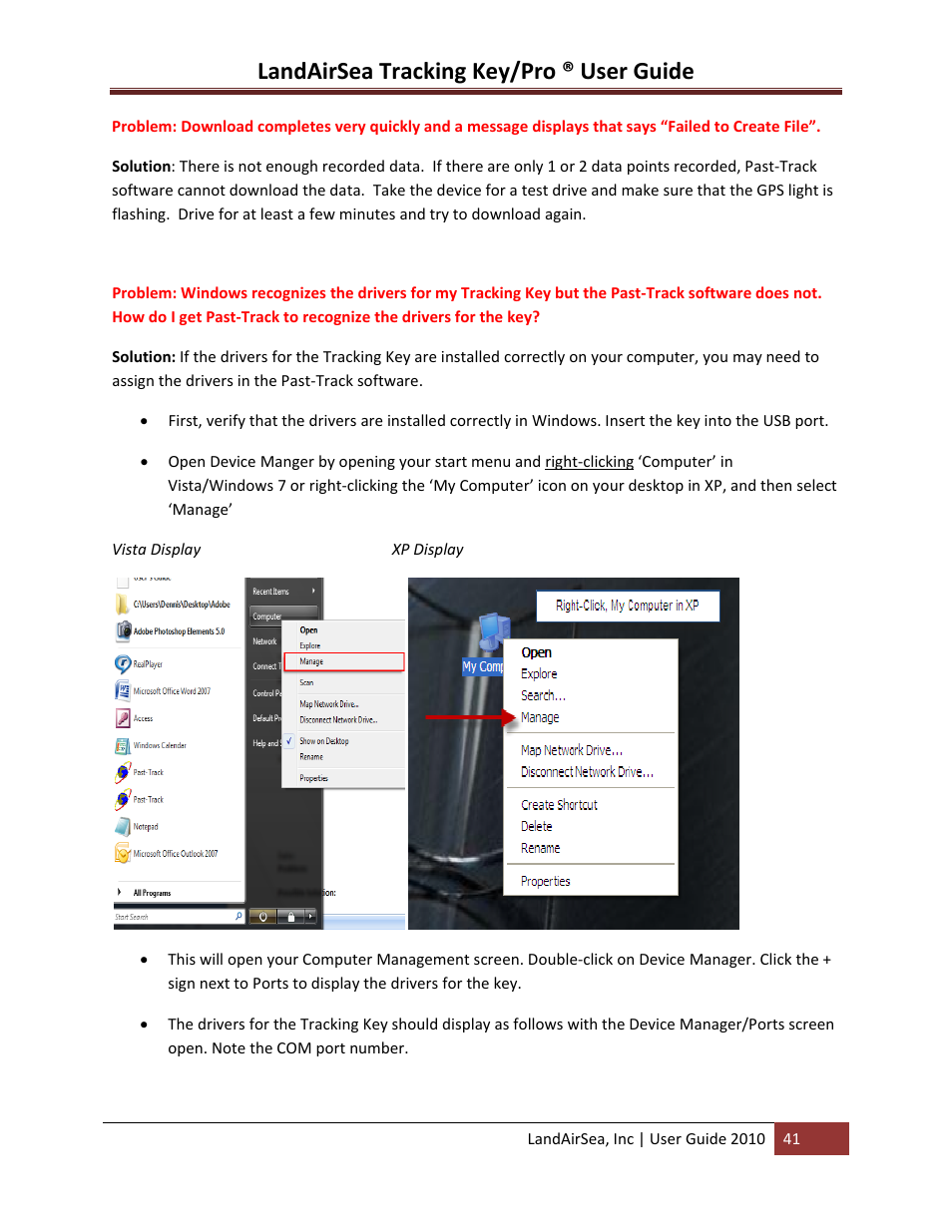 Landairsea tracking key/pro ® user guide | LandAirSea GPS Tracking Key Pro User Guide User Manual | Page 41 / 46