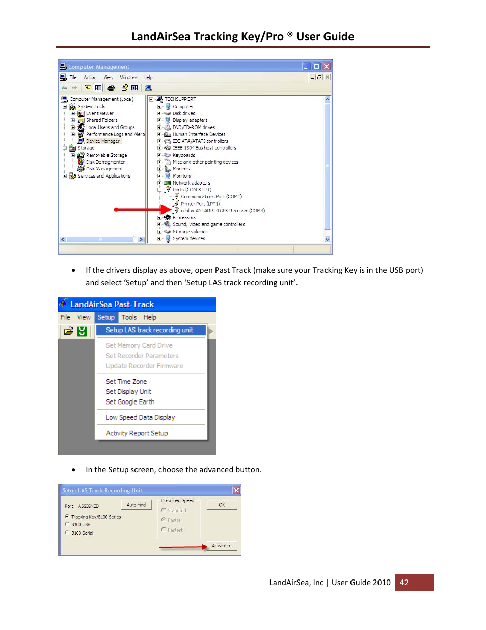 Landairsea tracking key/pro ® user guide | LandAirSea GPS Tracking Key Pro User Guide User Manual | Page 42 / 46