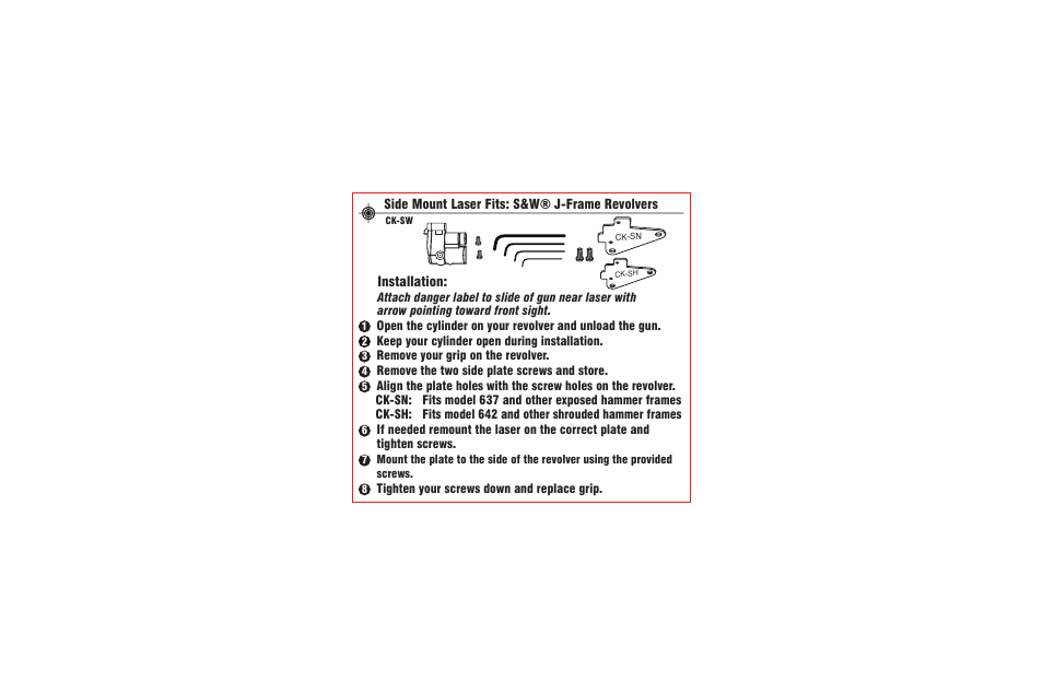 Installation | LaserLyte CK-SW - Low Rez Size User Manual | Page 2 / 4