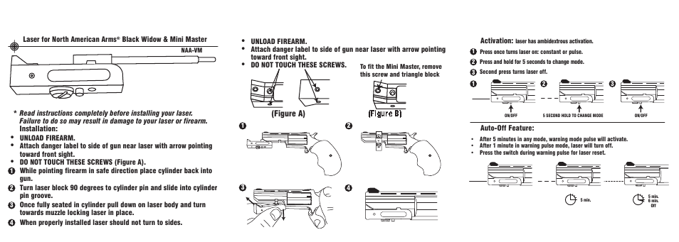 Figure a) (figure b) | LaserLyte NAA-VM - Low Rez Size User Manual | Page 2 / 2