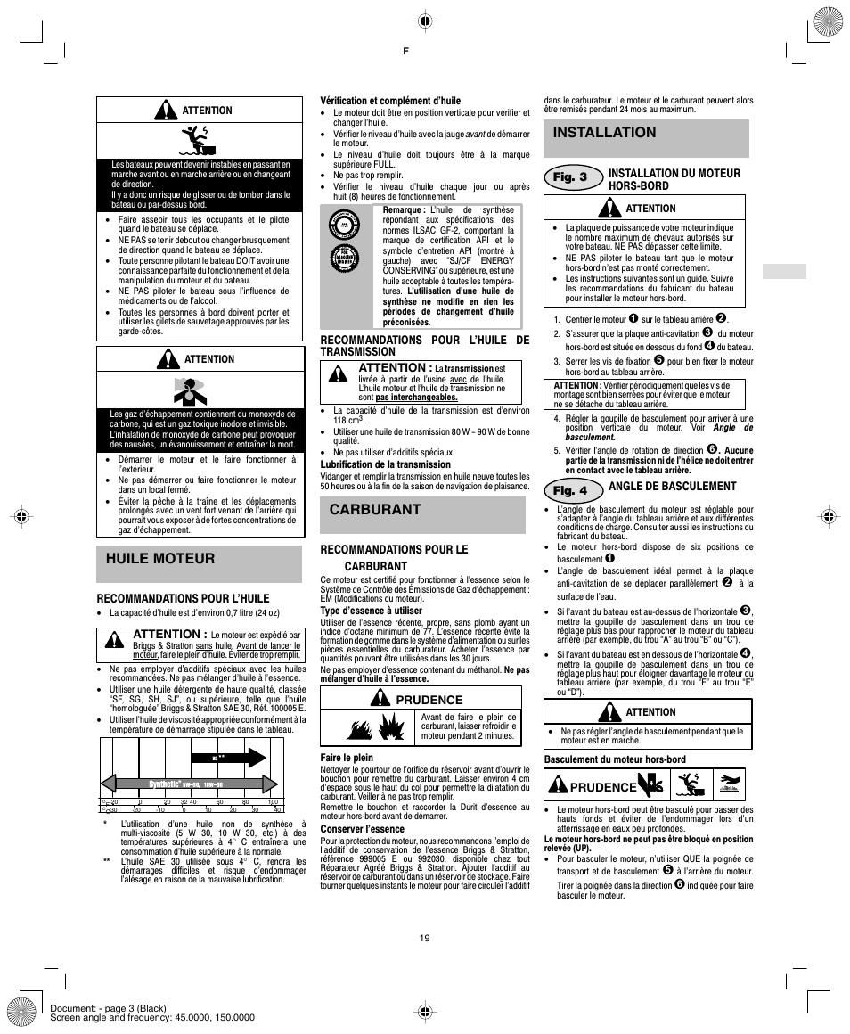 Huile moteur, Carburant, Installation | Briggs & Stratton AA0101 User Manual | Page 21 / 28