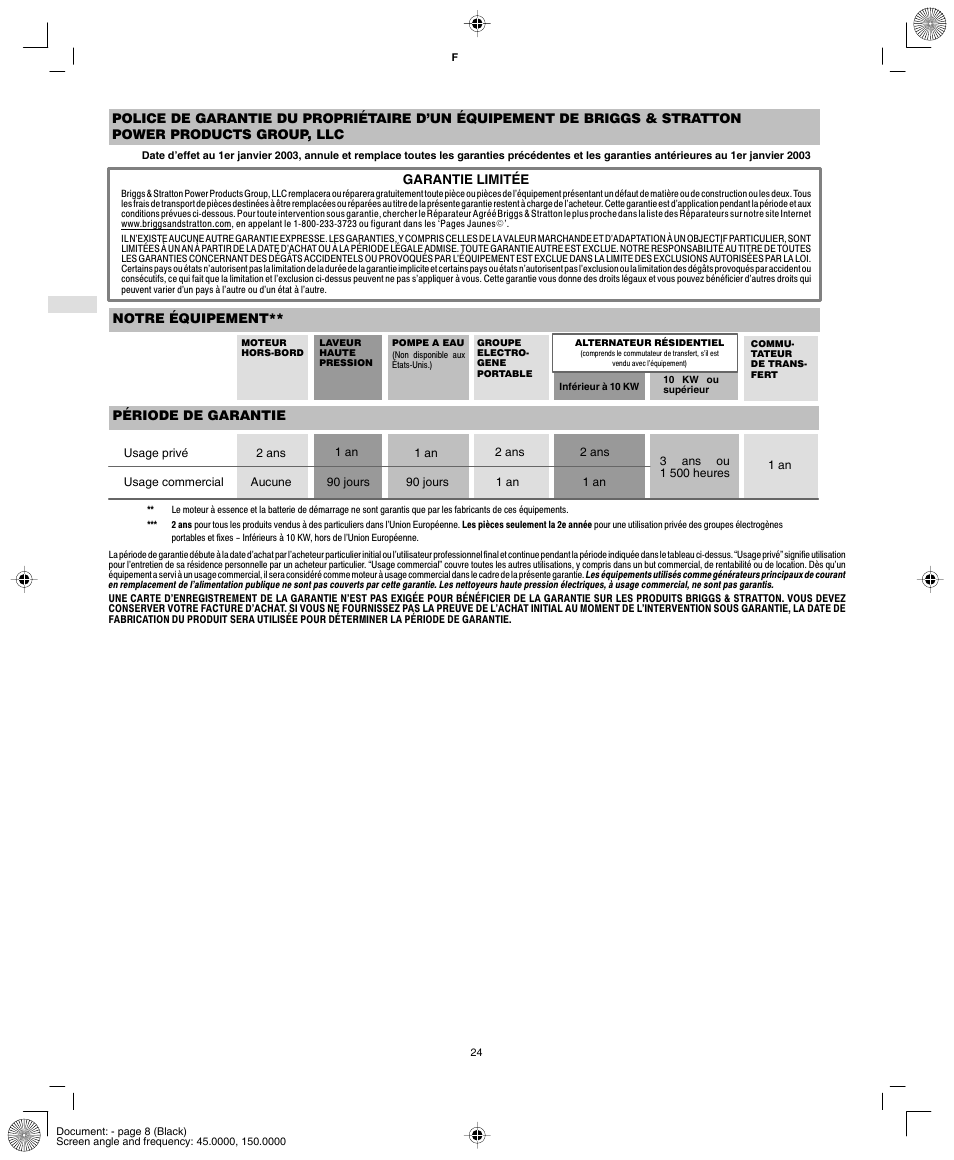 Briggs & Stratton AA0101 User Manual | Page 26 / 28