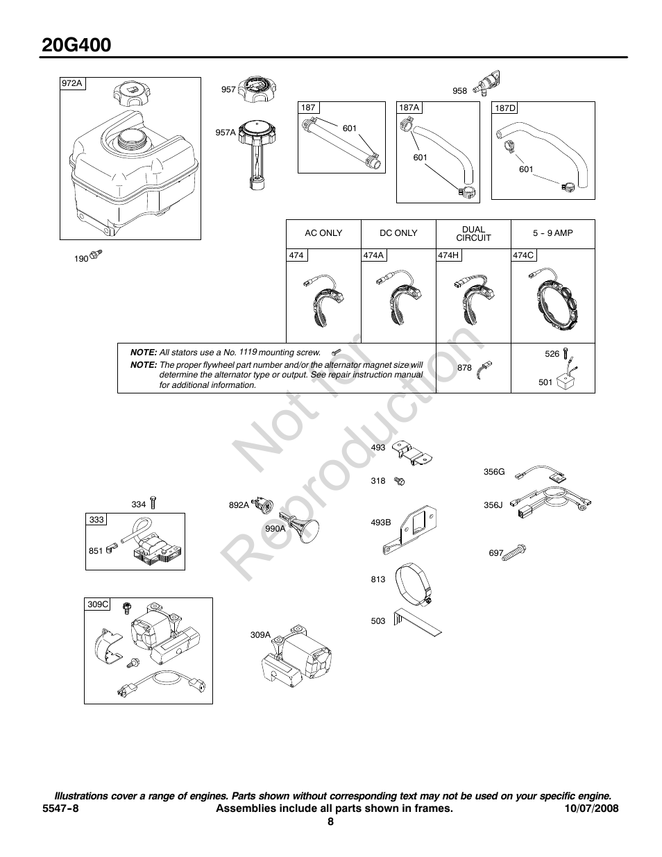 Not for reproduction | Briggs & Stratton MS-5547 User Manual | Page 8 / 12