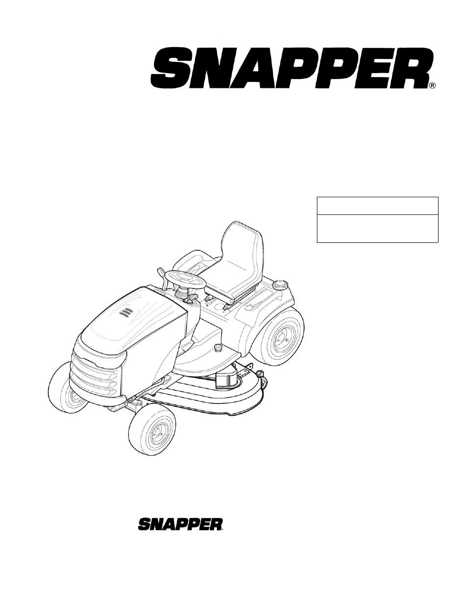 Briggs & Stratton SNAPPER GT23540 User Manual | 58 pages