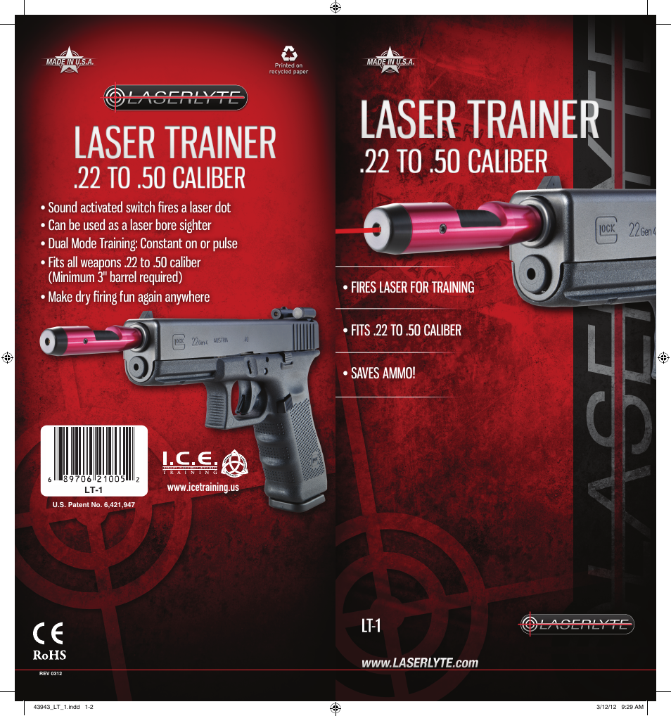 LaserLyte LT-1 - Large Rez Size User Manual | 2 pages