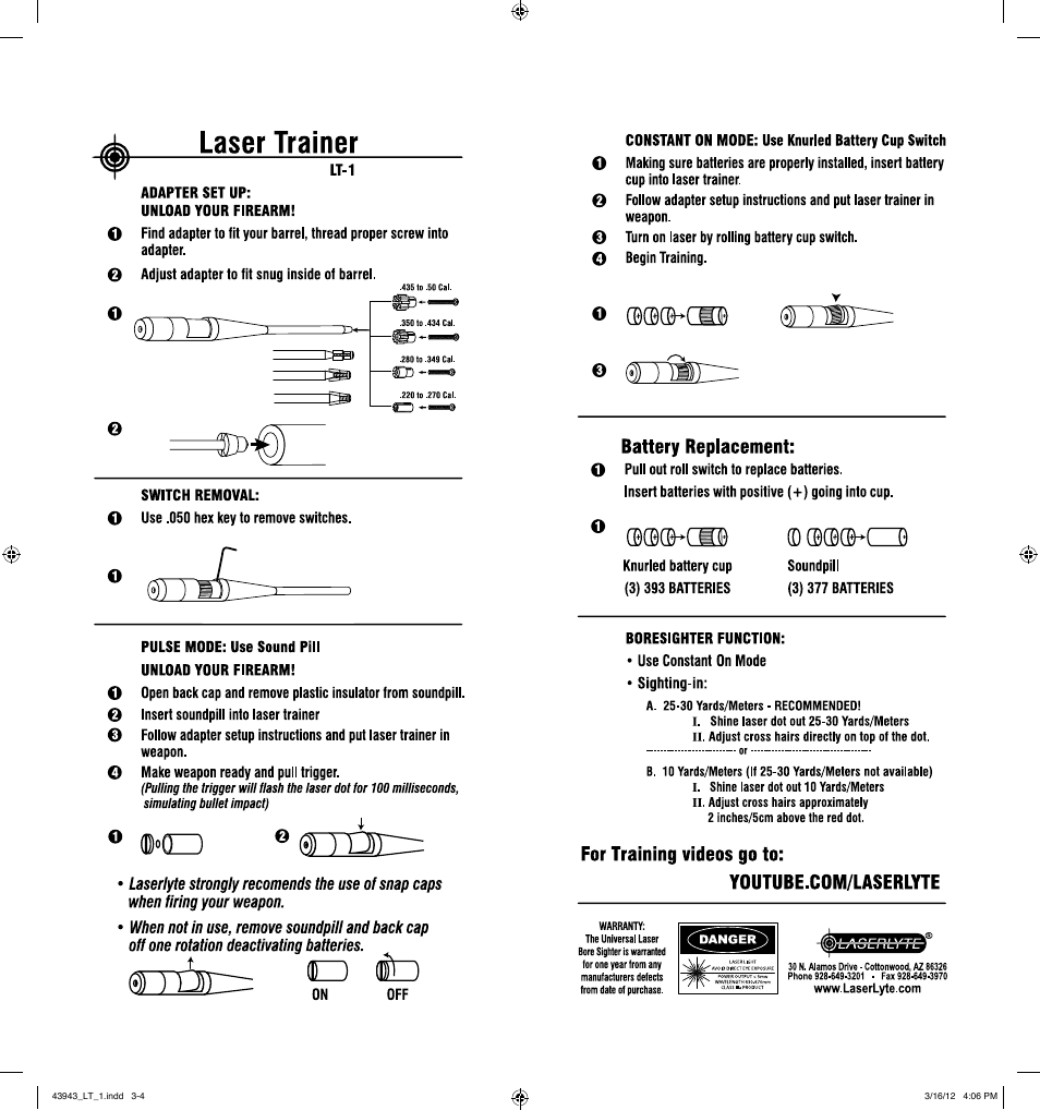 LaserLyte LT-1 - Large Rez Size User Manual | Page 2 / 2