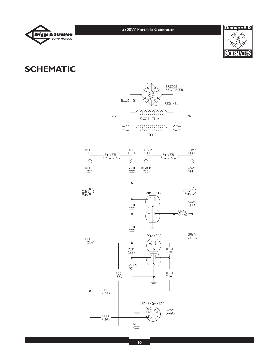 Schematic | Briggs & Stratton Elite Series 30209 User Manual | Page 16 / 36