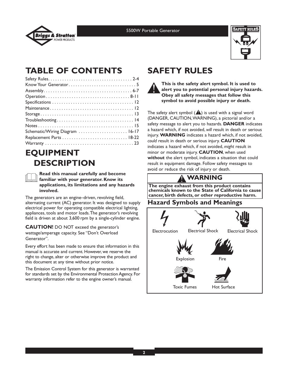 Briggs & Stratton Elite Series 30209 User Manual | Page 2 / 36