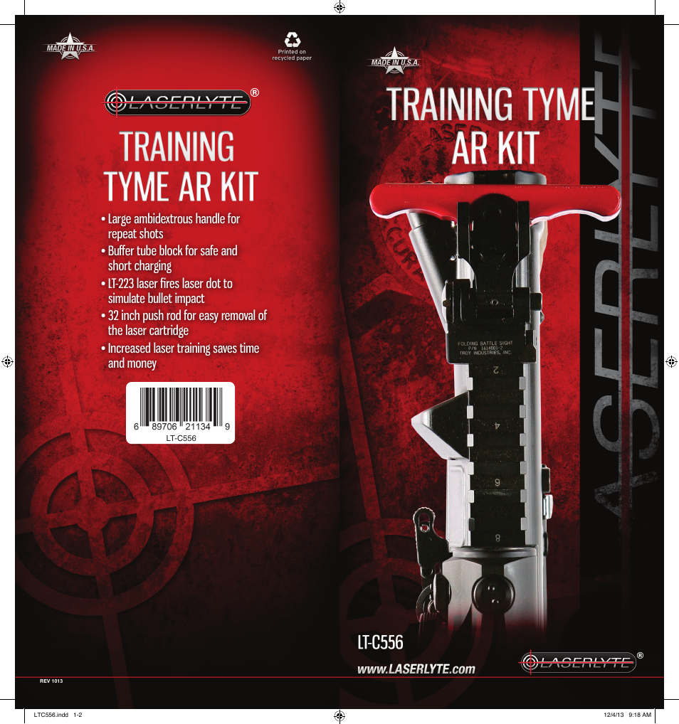 LaserLyte LT-C556 - Large Rez Size User Manual | 2 pages