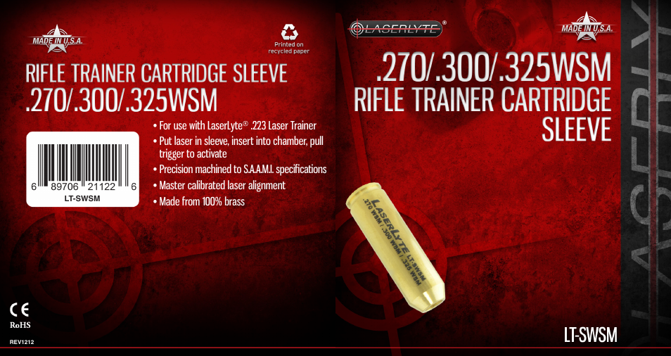 LaserLyte LT-SWSM - Large Rez Size User Manual | 2 pages