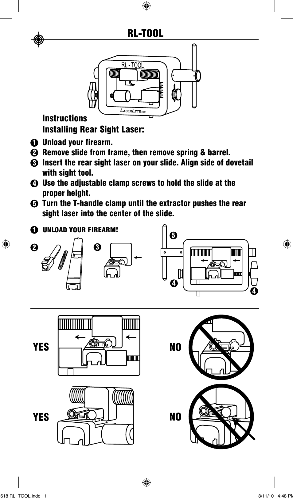 LaserLyte RL-TOOL - Low Rez Size User Manual | 2 pages