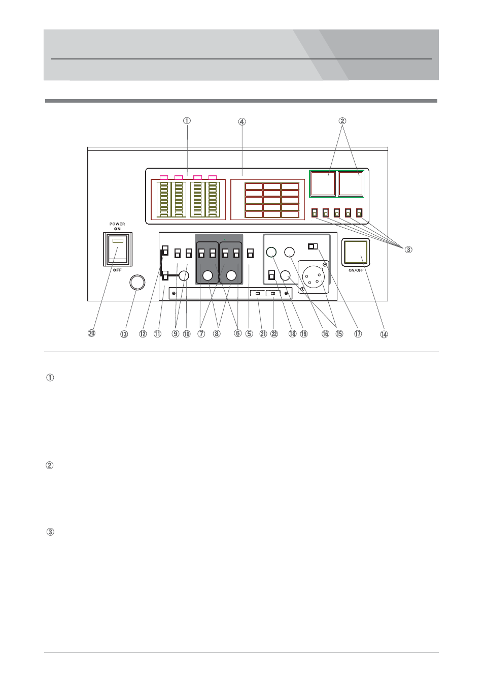 Names and functions of parts, Front panel, Green tally indicator and red tally indicator | Tally select switch, Optical fiber base station ls-800, Indicates the green tally and the red tally, Ls-800 | Nipros LS-800 Operating Instruction User Manual | Page 12 / 56