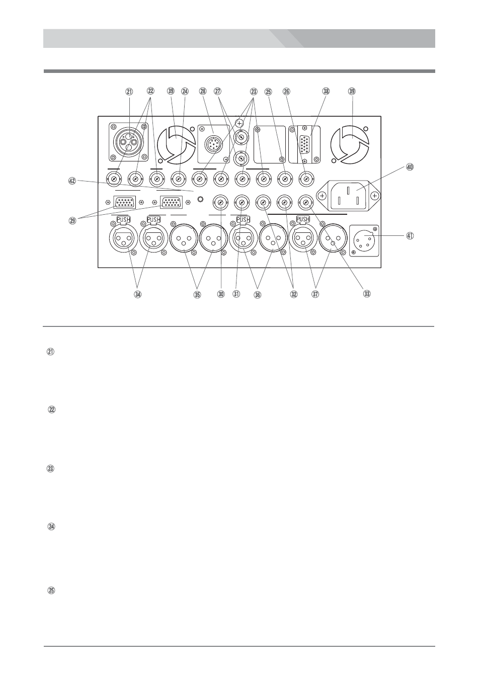 Rear panel, Hd/sdi out 2 connectors ( 4 outputs ) (bnc), Ret hd/sdi in 2 connector (bnc) | Optical fiber base station ls-800 | Nipros LS-800 Operating Instruction User Manual | Page 17 / 56