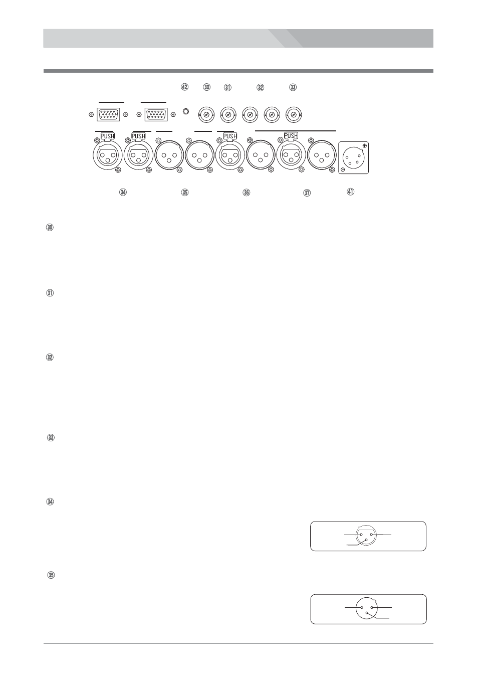 Rear panel, Hd-y/video out connector (bnc), Prompter/ ref. video in connector (bnc) | Remote video out connector (bnc), Pgm audio in 1/2 connectors (xlr 3-pin, female), Ca audio out 1/2 connectors (xlr 3-pin, male), Optical fiber base station ls-800, Output the audio signal from ls-700 | Nipros LS-800 Operating Instruction User Manual | Page 19 / 56