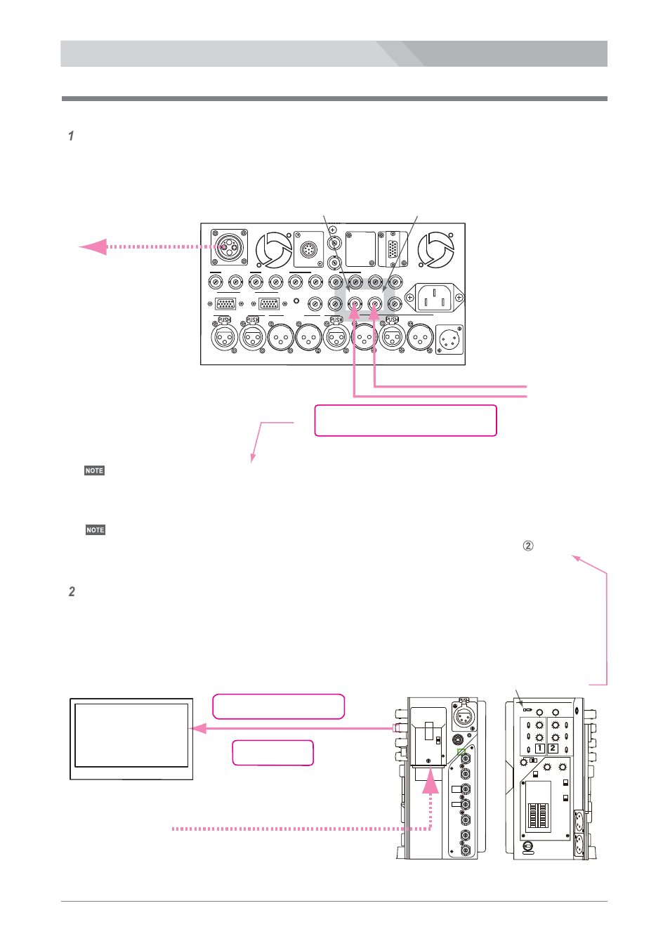 Ret 1/2 hd-y/ video out (bnc), Ret 1/2 select switch, Hd-y signal video composite signal | Ls-800, Ls-700, Monitor (composite or hd-y)) | Nipros LS-800 Operating Instruction User Manual | Page 25 / 56