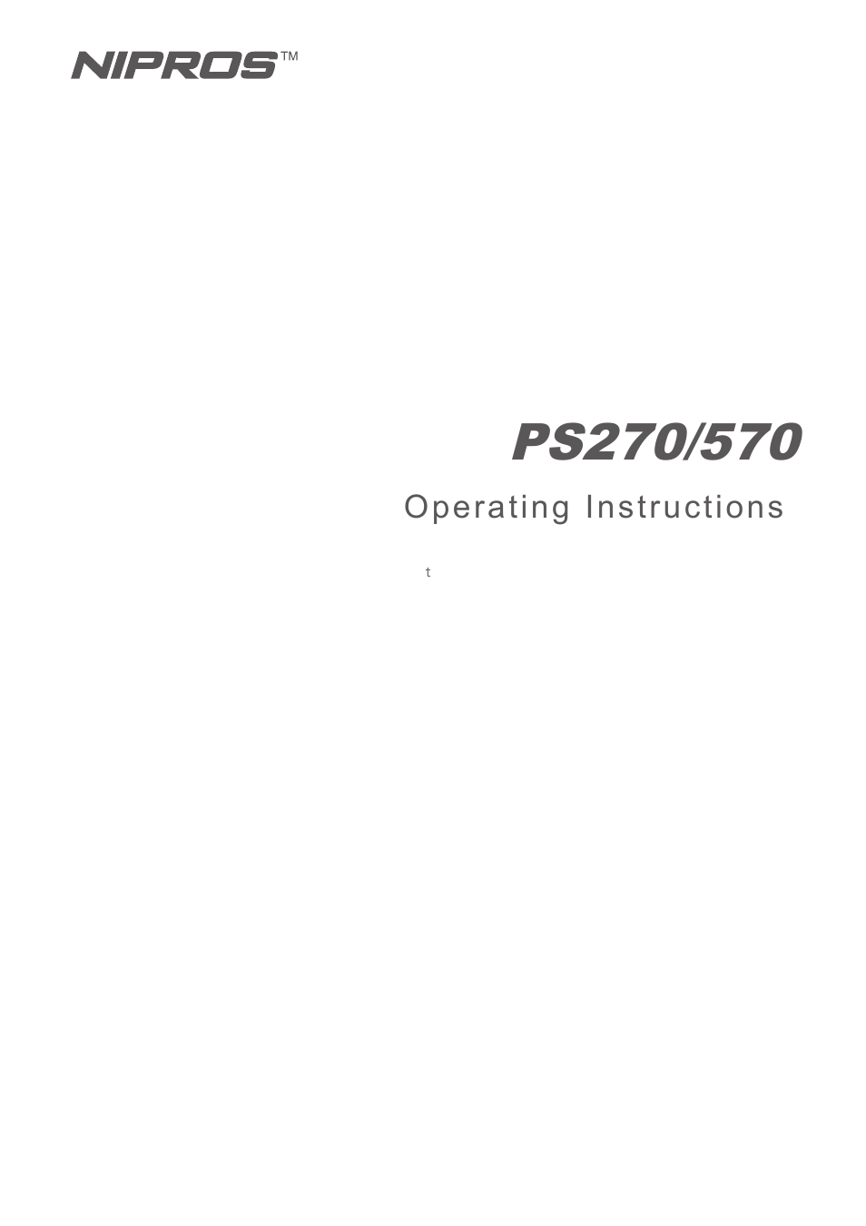 Nipros PS-570 Operating Instruction User Manual | 39 pages