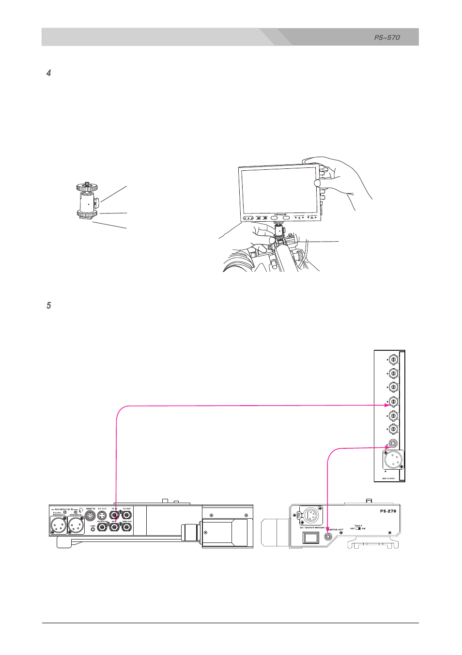 System connection, Menu, Reaking 16:9 marker | Mono | Nipros PS-570 Operating Instruction User Manual | Page 20 / 39