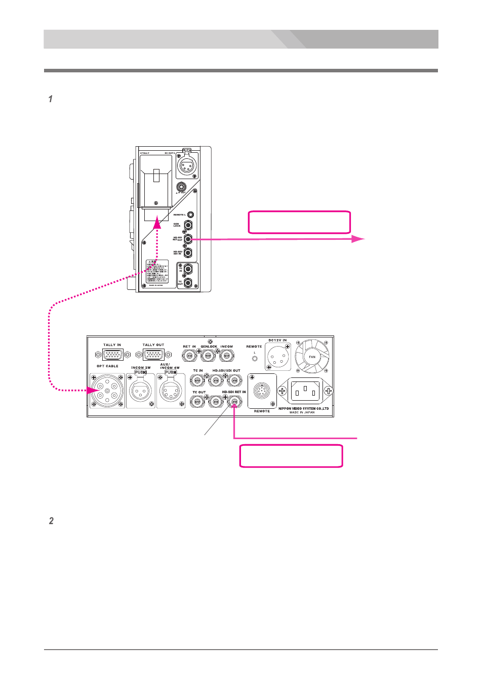 Return hd-sdi video signal connection, Connection | Nipros PS-570/1 User Manual | Page 16 / 36