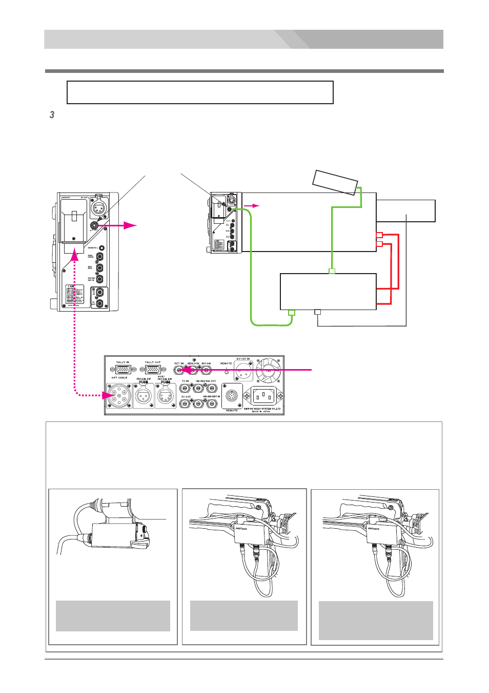 Return composite video signal connection, Connection, For composite signal only for hd-y signal only | Nipros PS-570/1 User Manual | Page 18 / 36