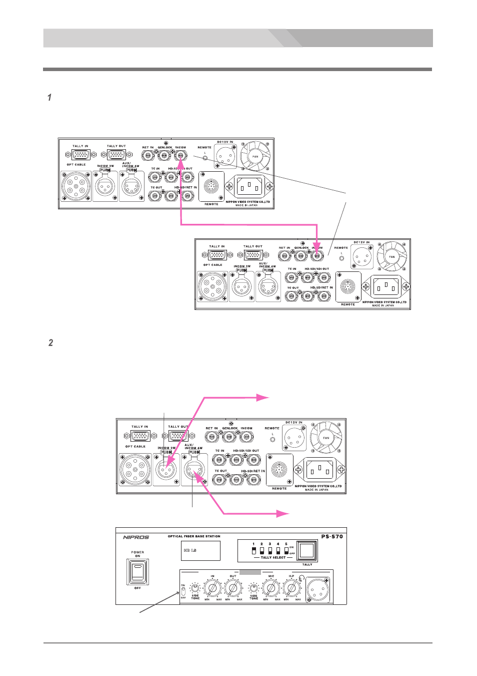 Intercom line connection, Connection | Nipros PS-570/1 User Manual | Page 24 / 36