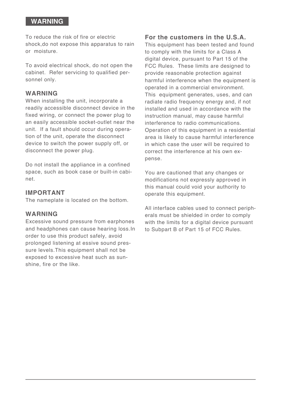 Warning | Nipros ES-600 Operating Instruction User Manual | Page 2 / 54