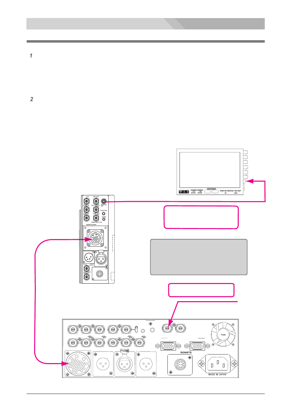 17 リターンコンポジットビデオ信号/lvm-89wの接続, Lvm-89w, Ret in (bnc) es-600p | Pin cable, Pin) return composite video signal, Lvm-89wの moni ifコネクタ(6-pin)は、 コンポジットビデオ信号のみ入力できます | Nipros ES-500P Operating Instruction User Manual | Page 17 / 36