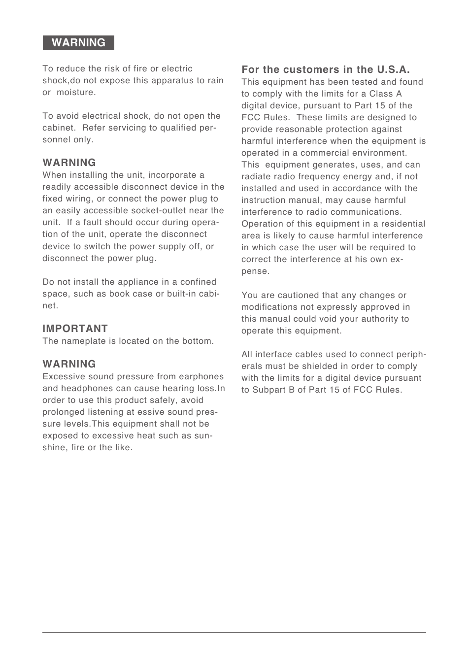 Warning | Nipros HDM-90WV User Manual | Page 3 / 39