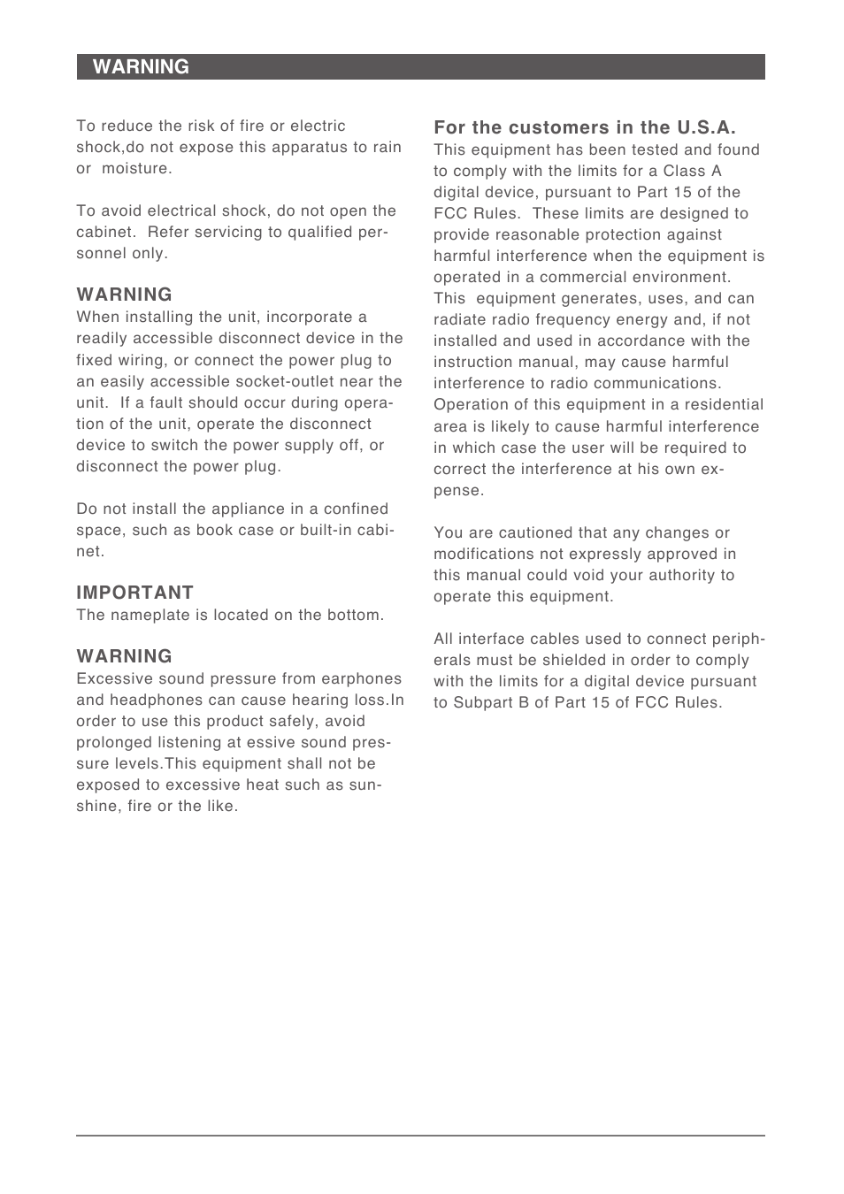 Warning | Nipros HDM-70WV User Manual | Page 2 / 41