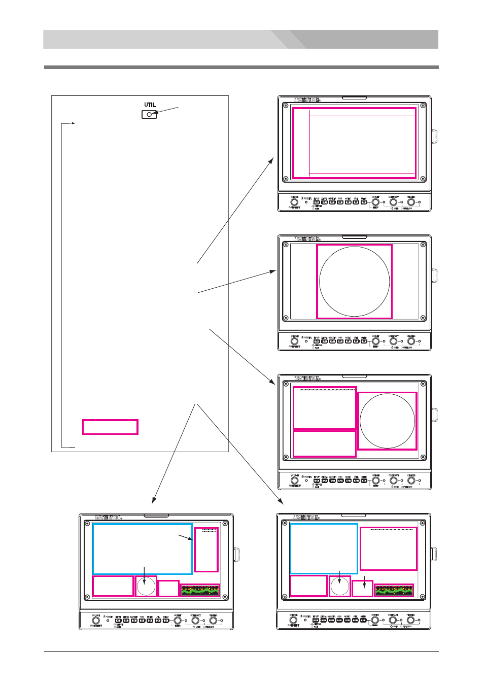 User function setting, Hd monitor hdm-70wv, Utility button led | Adjustments and settings ユーザー設定, User setting ユーザー設定 | Nipros HDM-70WV User Manual | Page 31 / 41