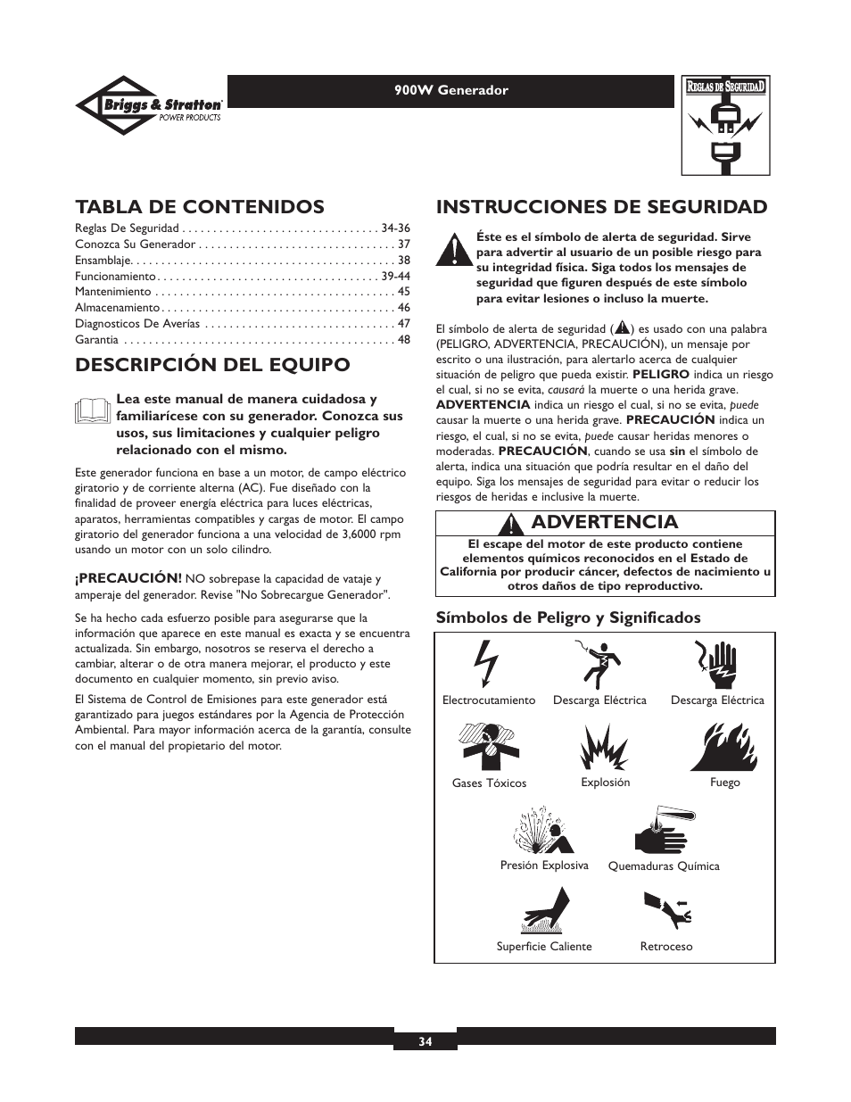 Briggs & Stratton Elite 01532-3 User Manual | Page 34 / 48