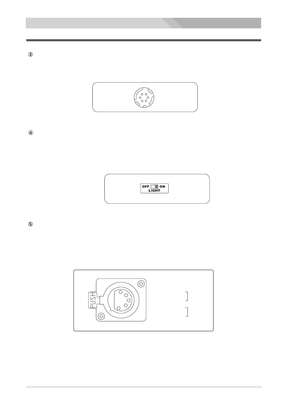 Input panel （left side, 4 ch field mixer fs-40x, Meter out connector (6-pin) | Light switch ms in 3/4 connector (xlr 5-pin) | Nipros FS-40X User Manual | Page 5 / 23