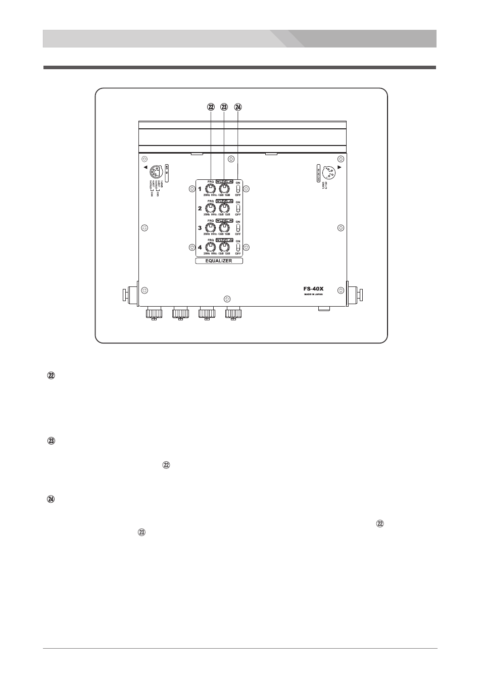 Equalizer panel （top panel | Nipros FS-40X User Manual | Page 9 / 23