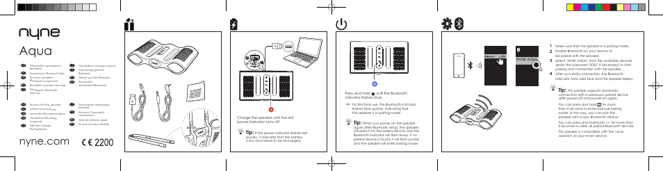 NYNE Aqua User Manual | 2 pages