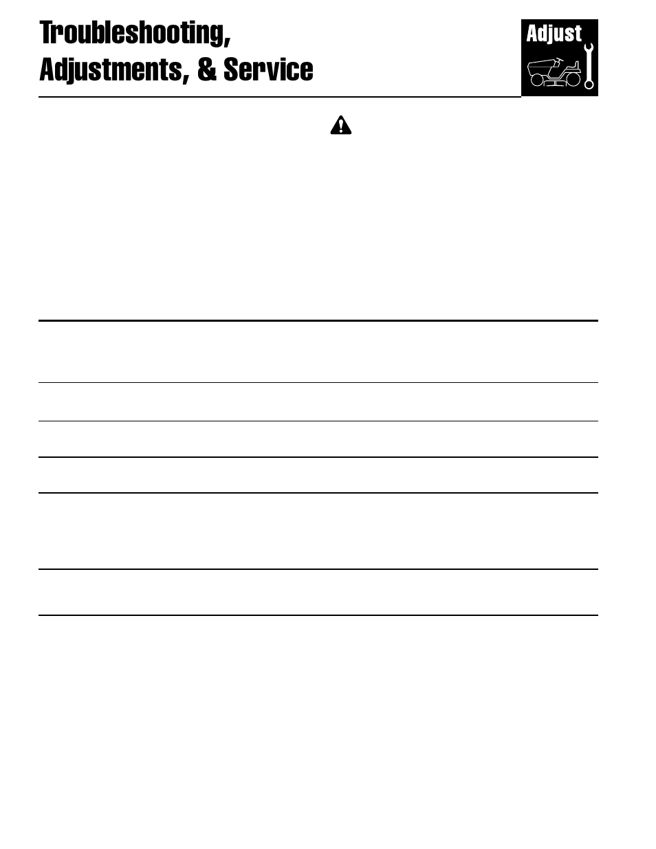 Troubleshooting, adjustments, & service, Troubleshooting, Warning | Briggs & Stratton 1694919 User Manual | Page 10 / 20