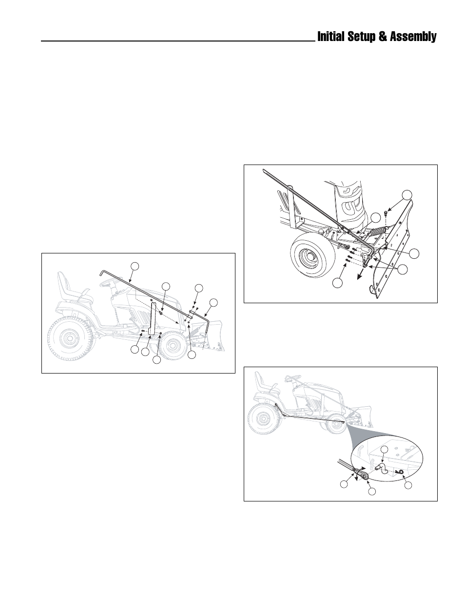 Initial setup & assembly, Attaching snow blade contort arm to tractor, Travel height adjustment | Briggs & Stratton 1694919 User Manual | Page 17 / 20