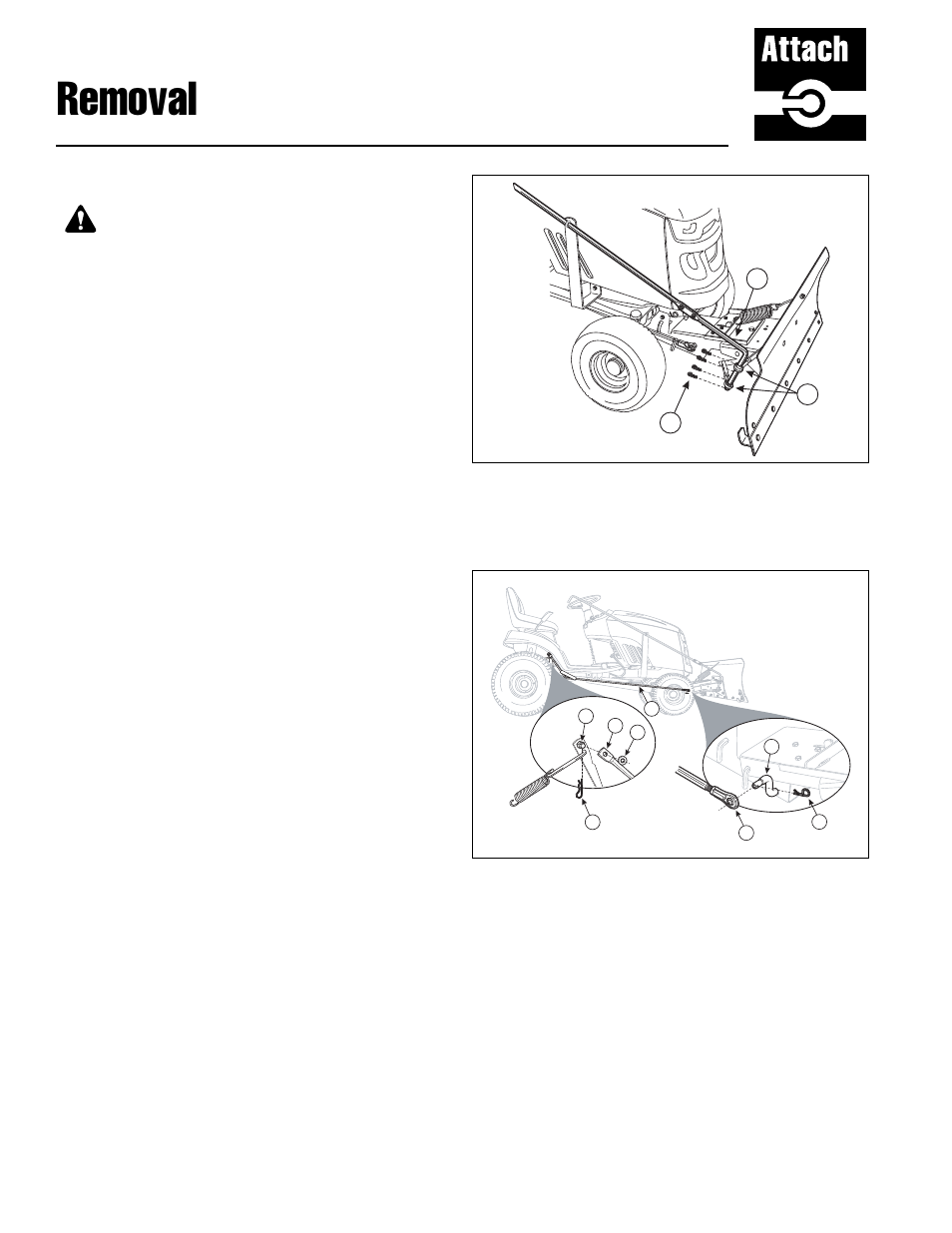 Removal, Caution, Snow blade removal | Briggs & Stratton 1694919 User Manual | Page 18 / 20