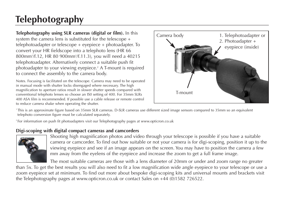 Telephotography | Opticron HR ED User Manual | Page 5 / 8