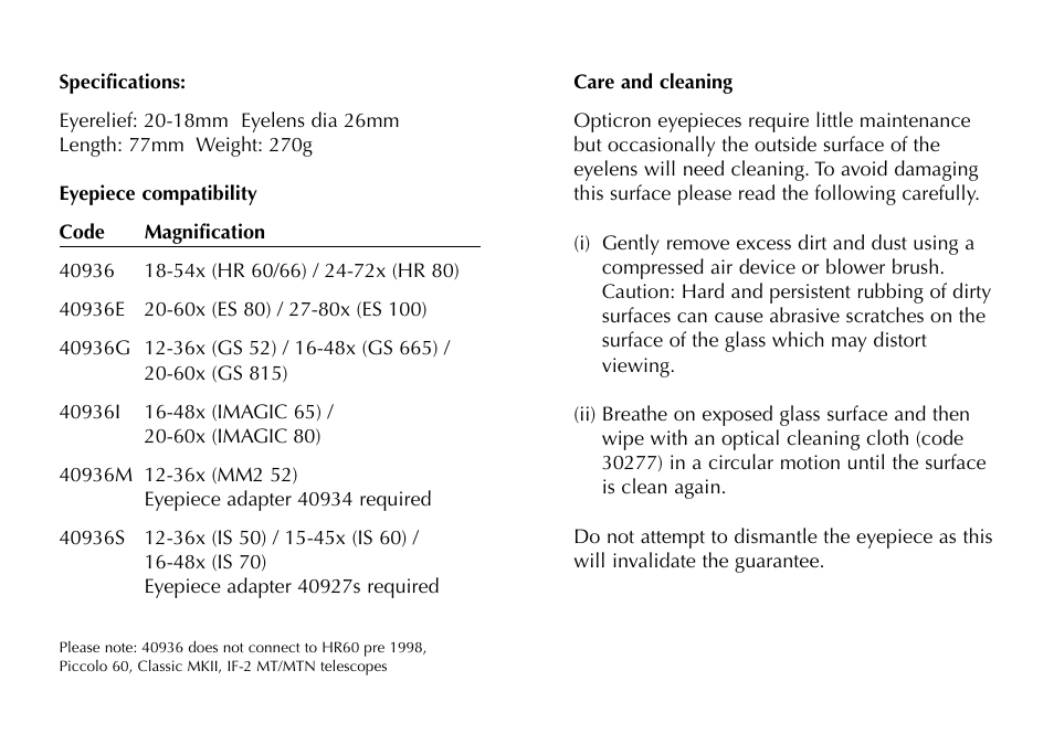 Opticron SDLv2 User Manual | Page 2 / 2