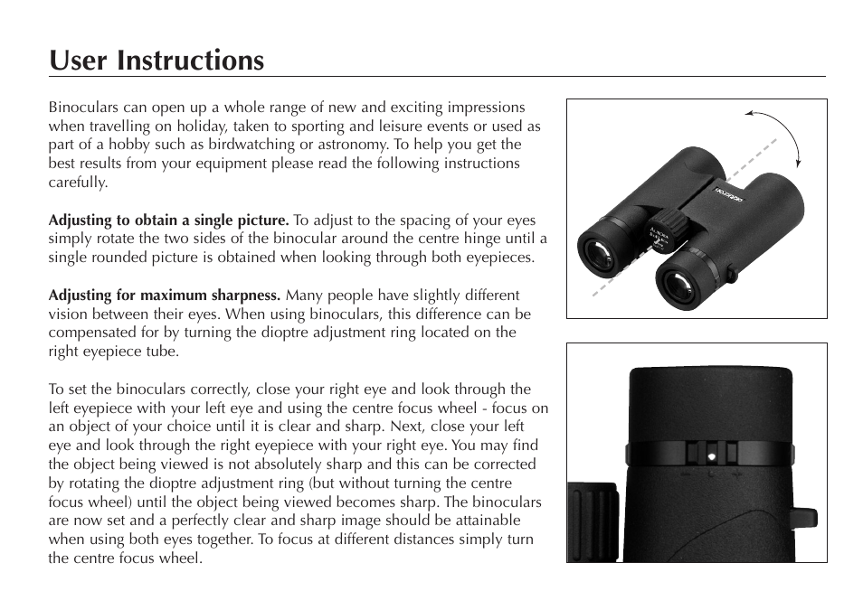 User instructions | Opticron Aurora BGA User Manual | Page 4 / 8