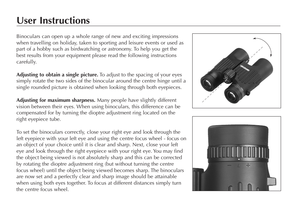 User instructions | Opticron DBA Oasis S-Coat Mg User Manual | Page 4 / 8