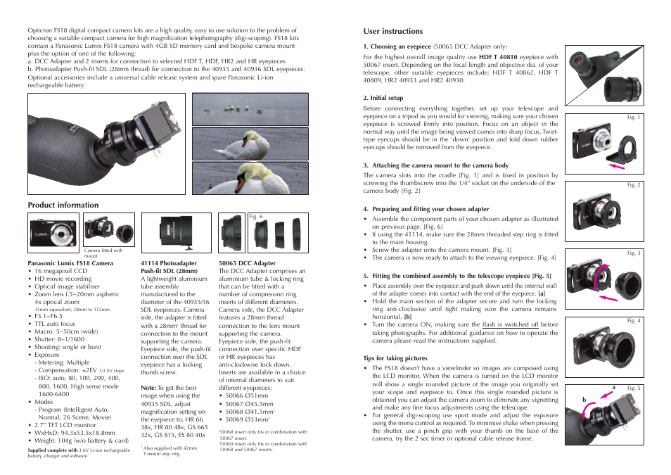 Opticron FS18 kits (2012) Panasonic User Manual | Page 2 / 2