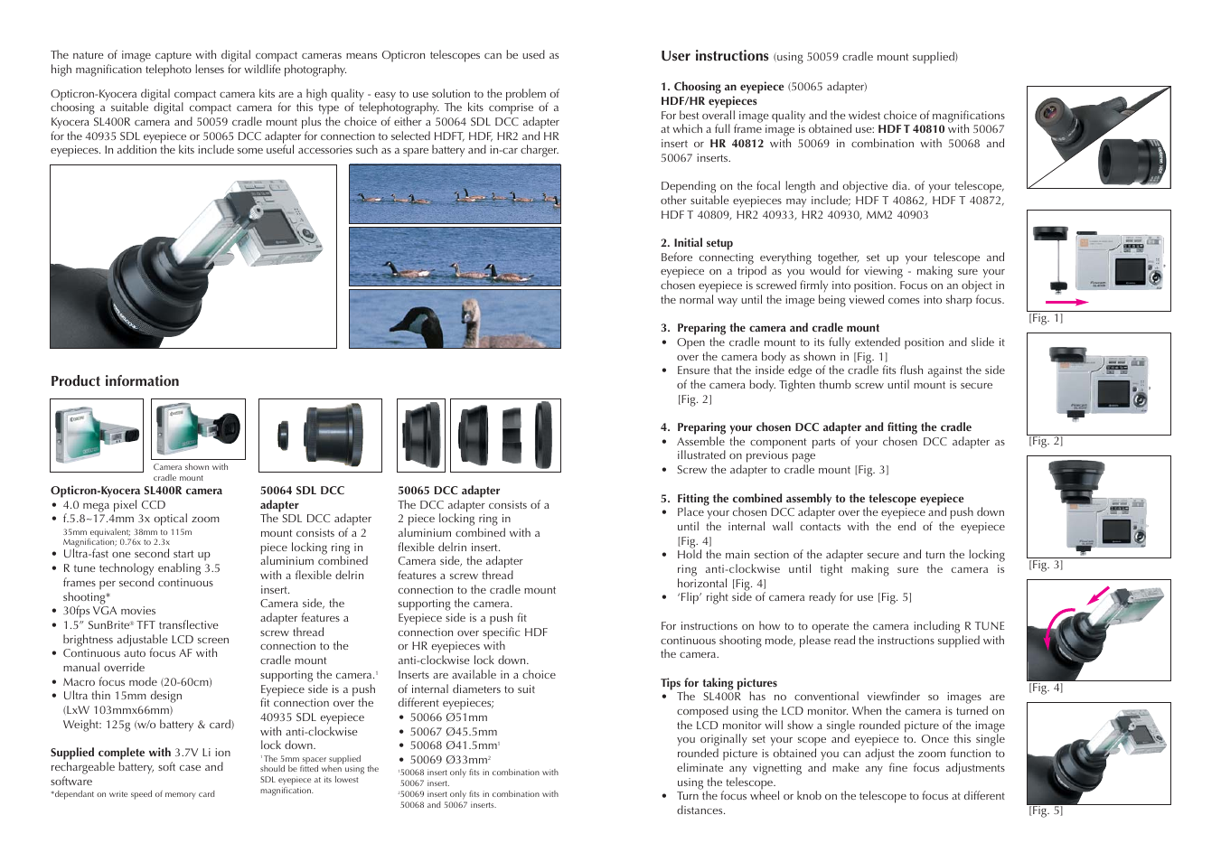 Opticron DCC kits kits (2005) Opticron-Kyocera User Manual | Page 2 / 2