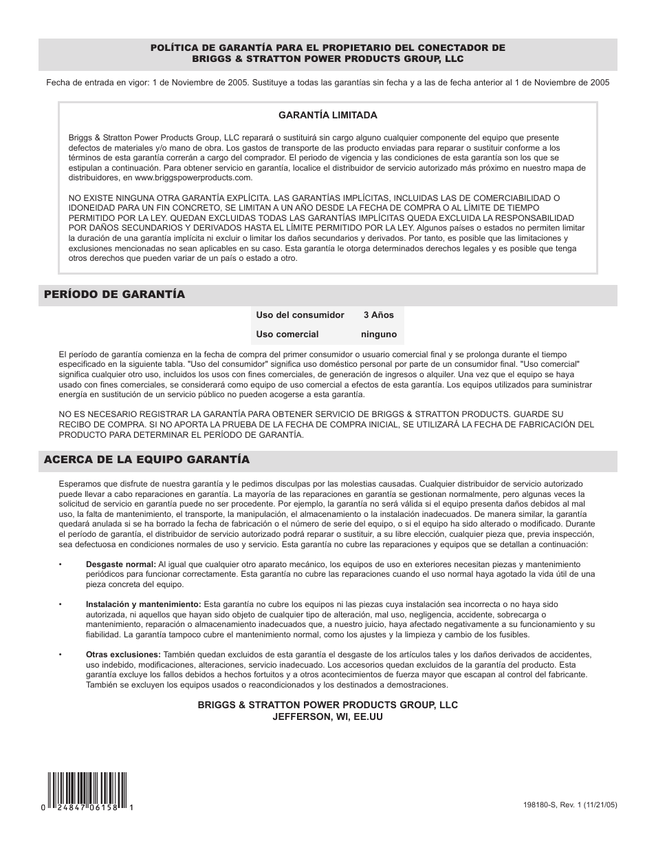 Briggs & Stratton 01814-0 User Manual | Page 36 / 36