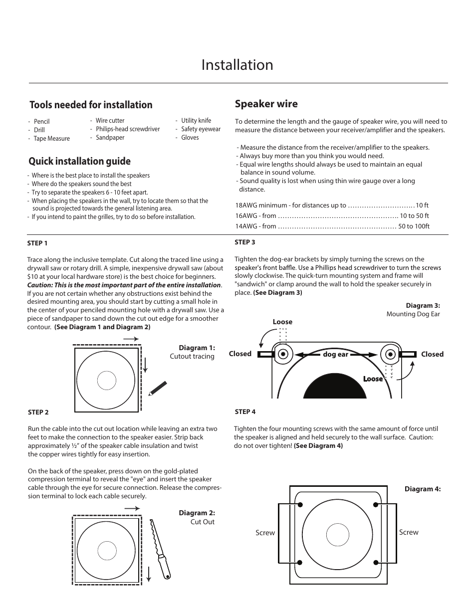 10p2, Installation | OSD Audio IWS-8 User Manual | Page 2 / 6
