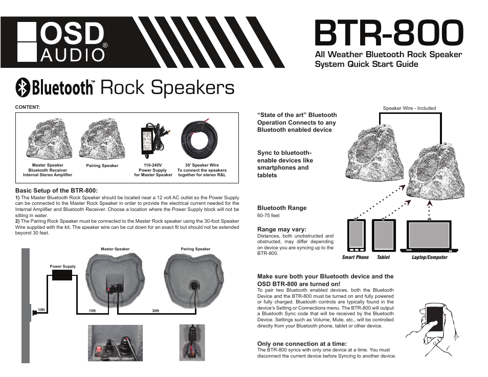 OSD Audio BTR-800 User Manual | 1 page