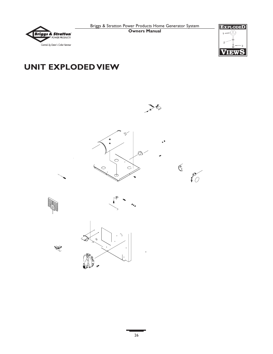 Unit exploded view | Briggs & Stratton 10000  Rated Watts User Manual | Page 26 / 72